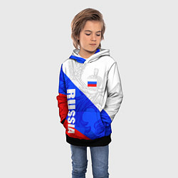 Толстовка-худи детская RUSSIA - SPORTWEAR - ТРИКОЛОР, цвет: 3D-черный — фото 2