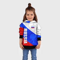Толстовка-худи детская RUSSIA - SPORTWEAR - ТРИКОЛОР, цвет: 3D-черный — фото 2