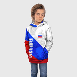 Толстовка-худи детская RUSSIA - SPORTWEAR - ТРИКОЛОР, цвет: 3D-красный — фото 2