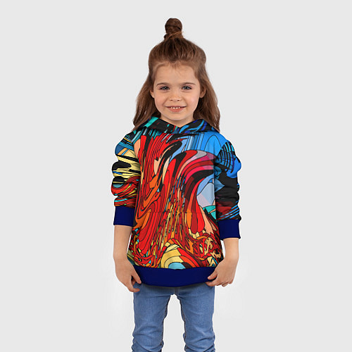 Детская толстовка Abstract color pattern Fashion 2022 / 3D-Синий – фото 4