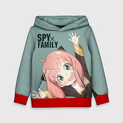Толстовка-худи детская Аня Форджер Spy Family, цвет: 3D-красный
