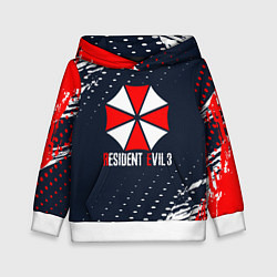 Толстовка-худи детская Umbrella Corporation Resident Evil Краски, цвет: 3D-белый