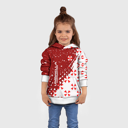 Детская толстовка Resident Evil Umbrella Corporation паттерн / 3D-Белый – фото 4