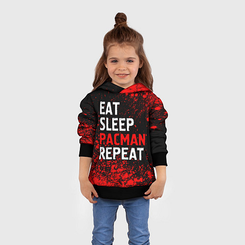Детская толстовка Eat Sleep Pacman Repeat Арт / 3D-Черный – фото 4