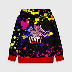 Толстовка-худи детская Poppy Playtime Huggy, Kissy, Poppy, Mommy Long Leg, цвет: 3D-красный