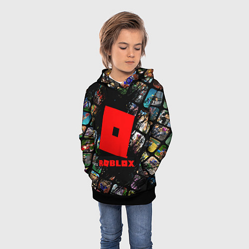 Детская толстовка ROBLOX СЮЖЕТЫ И ЛОГОТИП / 3D-Черный – фото 3