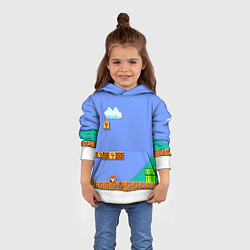 Толстовка-худи детская Марио дизайн, цвет: 3D-белый — фото 2