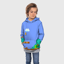 Толстовка-худи детская Марио дизайн, цвет: 3D-меланж — фото 2