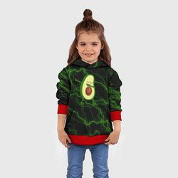 Толстовка-худи детская Avocado молнии, цвет: 3D-красный — фото 2