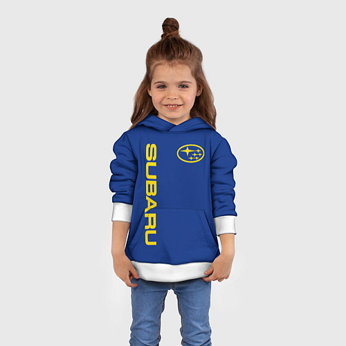 Детская толстовка SUBARU-СУБАРУ Классические цвета / 3D-Белый – фото 4