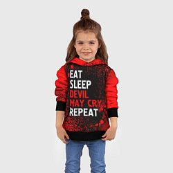 Толстовка-худи детская Eat Sleep Devil May Cry Repeat Арт, цвет: 3D-черный — фото 2
