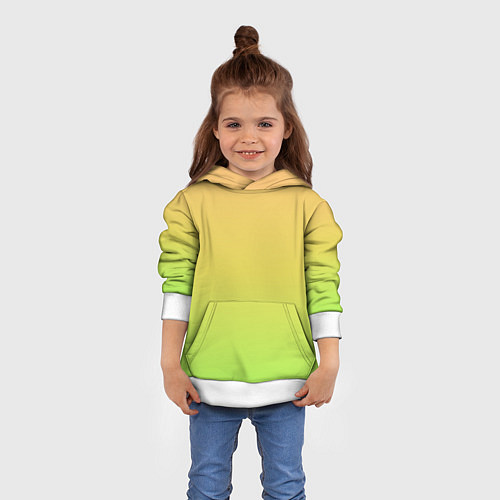 Детская толстовка GRADIEND YELLOW-GREEN / 3D-Белый – фото 4