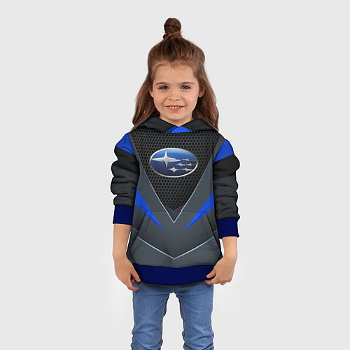 Детская толстовка Спортивная броня Subaru / 3D-Синий – фото 4