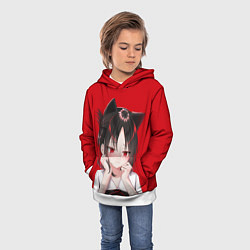 Толстовка-худи детская Грустная Кагуя, цвет: 3D-белый — фото 2