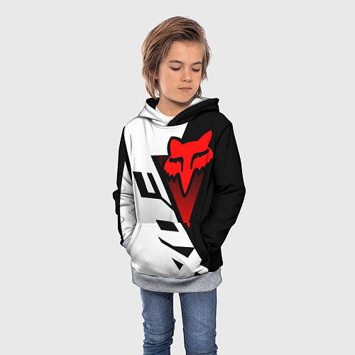 Детская толстовка MOTO FOX - Мотокросс / 3D-Меланж – фото 3