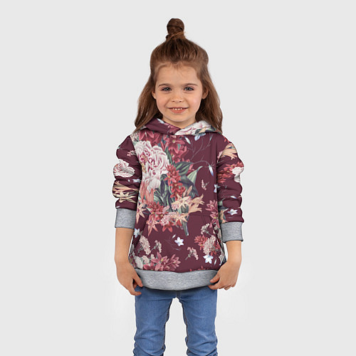 Детская толстовка Цветы Прекрасный Букет / 3D-Меланж – фото 4