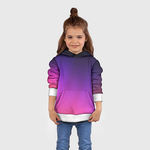 Детская толстовка Розовофиолетовый градиент / 3D-Белый – фото 4