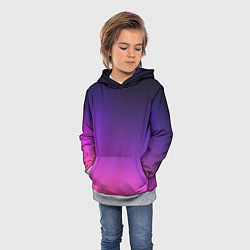 Толстовка-худи детская Розовофиолетовый градиент, цвет: 3D-меланж — фото 2