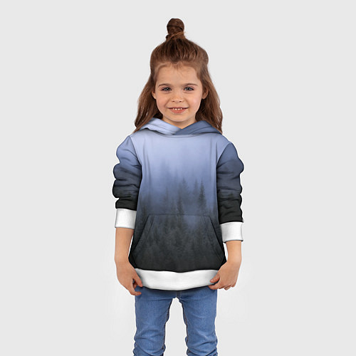Детская толстовка Лес в ночи / 3D-Белый – фото 4