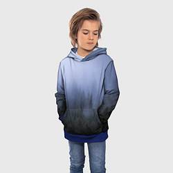 Толстовка-худи детская Лес в ночи, цвет: 3D-синий — фото 2