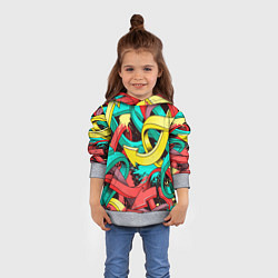 Толстовка-худи детская ПЕРЕПЛЕТАЮЩИЕСЯ СТРЕЛКИ, цвет: 3D-меланж — фото 2