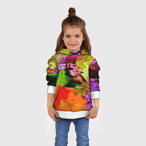 Детская толстовка Разноцветная абстрактная композиция Лето Multi-col / 3D-Белый – фото 4