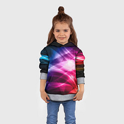 Толстовка-худи детская Красочная абстрактная композиция Colorful abstract, цвет: 3D-меланж — фото 2