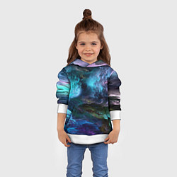 Толстовка-худи детская Неоновые облака neon clouds, цвет: 3D-белый — фото 2