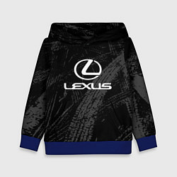 Толстовка-худи детская Lexus - следы шин, цвет: 3D-синий