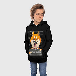 Толстовка-худи детская Злая сиба-ину, цвет: 3D-черный — фото 2