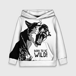 Толстовка-худи детская Born to be wild! Cougar, цвет: 3D-белый