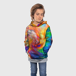 Толстовка-худи детская MULTICOLORED SWIRLS, цвет: 3D-меланж — фото 2