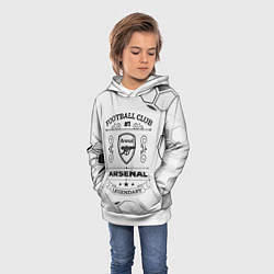 Толстовка-худи детская Arsenal Football Club Number 1 Legendary, цвет: 3D-белый — фото 2