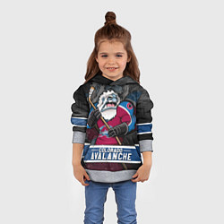 Толстовка-худи детская Colorado Avalanche Колорадо Эвеланш Маскот, цвет: 3D-меланж — фото 2