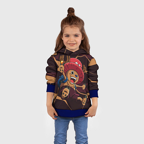 Детская толстовка Тони Тони Чоппер в прыжке / 3D-Синий – фото 4