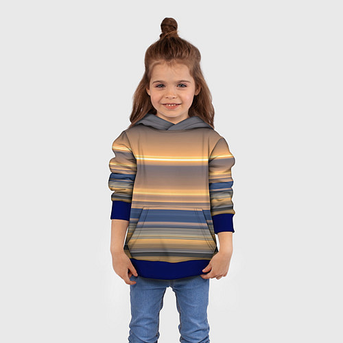 Детская толстовка Цветные линии colored lines / 3D-Синий – фото 4