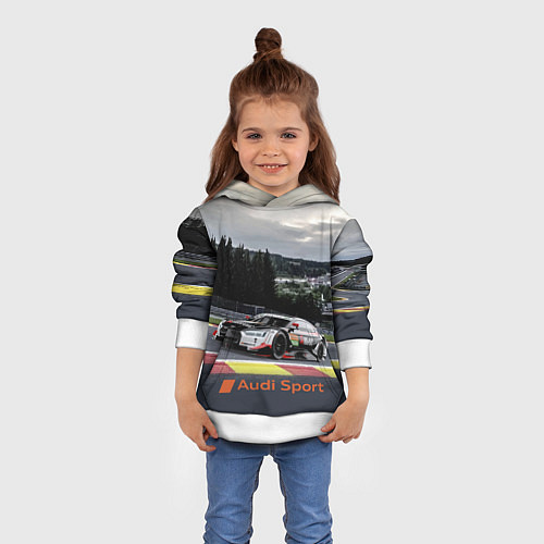 Детская толстовка Audi Sport Racing team Ауди Спорт Гоночная команда / 3D-Белый – фото 4