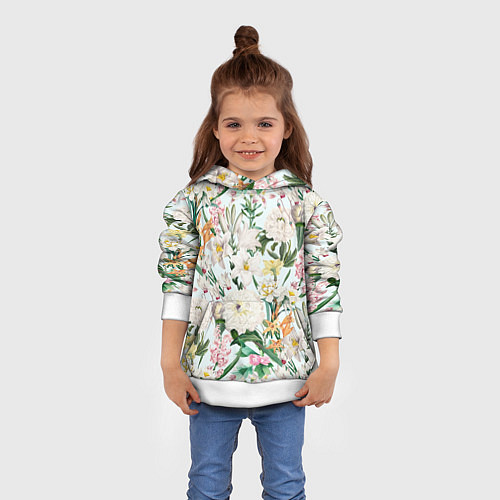 Детская толстовка Цветы Для Невесты / 3D-Белый – фото 4