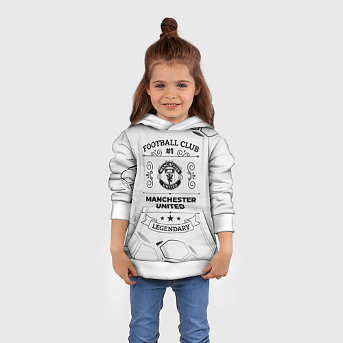 Детская толстовка Manchester United Football Club Number 1 Legendary / 3D-Белый – фото 4