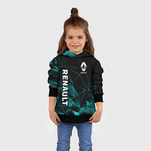 Детская толстовка Renault Геометрия бирюзовый / 3D-Черный – фото 4