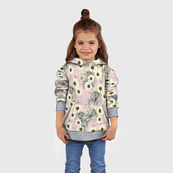 Толстовка-худи детская Цветы Летние Ромашки, цвет: 3D-меланж — фото 2
