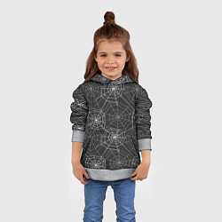 Толстовка-худи детская Паутинка паттерн, цвет: 3D-меланж — фото 2