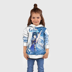 Толстовка-худи детская Е Лань Yelan Genshin Impact, цвет: 3D-белый — фото 2