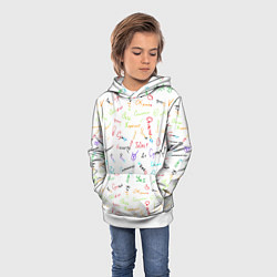 Толстовка-худи детская Слова поддержки, цвет: 3D-белый — фото 2