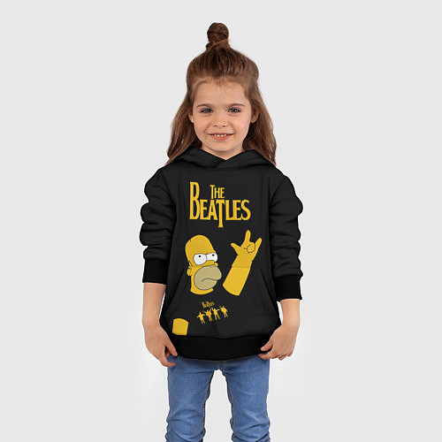 Детская толстовка The Beatles Гомер Симпсон Рокер / 3D-Черный – фото 4