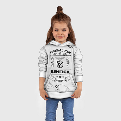 Детская толстовка Benfica Football Club Number 1 Legendary / 3D-Белый – фото 4