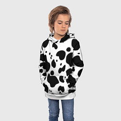 Толстовка-худи детская Пятна Далматина, цвет: 3D-белый — фото 2