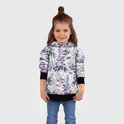 Толстовка-худи детская Цветы Серый Букет, цвет: 3D-черный — фото 2