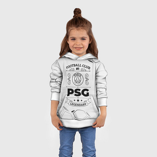 Детская толстовка PSG Football Club Number 1 Legendary / 3D-Белый – фото 4