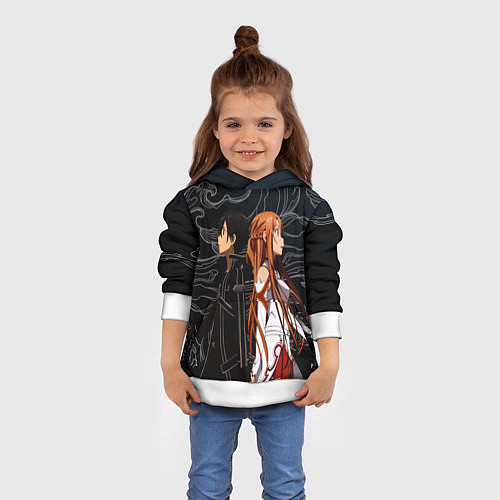 Детская толстовка Кирито и Асуна - Sword Art Online / 3D-Белый – фото 4
